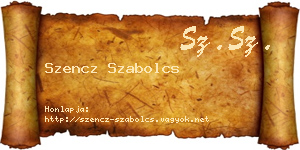 Szencz Szabolcs névjegykártya