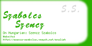 szabolcs szencz business card